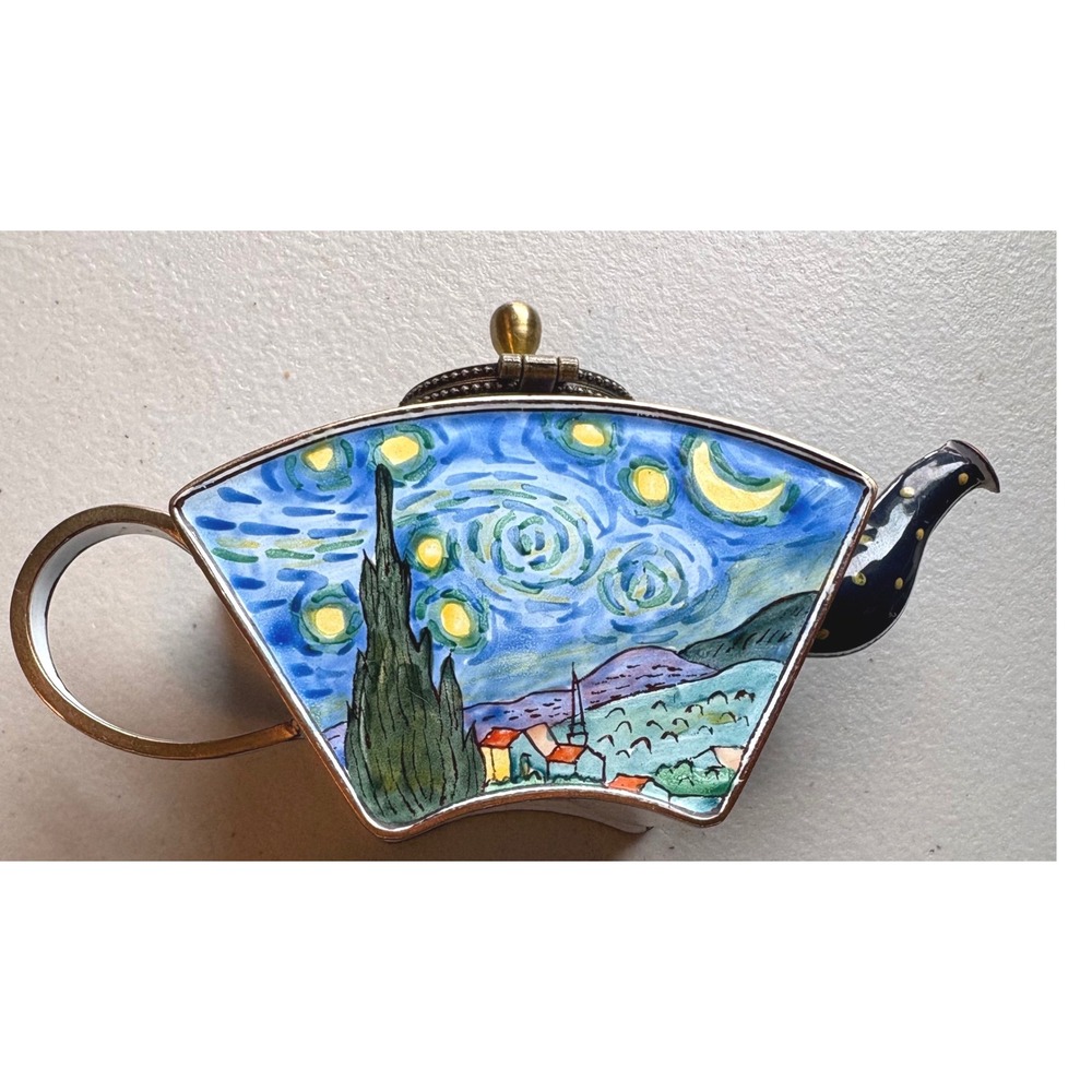 Kelvin Chen Miniature Teapot Starry Night Enamel No. 4542 2001